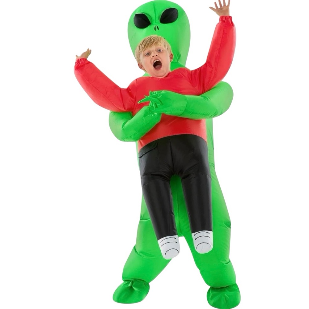 Morph Kids Red Inflatable Alien Costume, Blow Up Aliens Outfit, Blow Up Alien